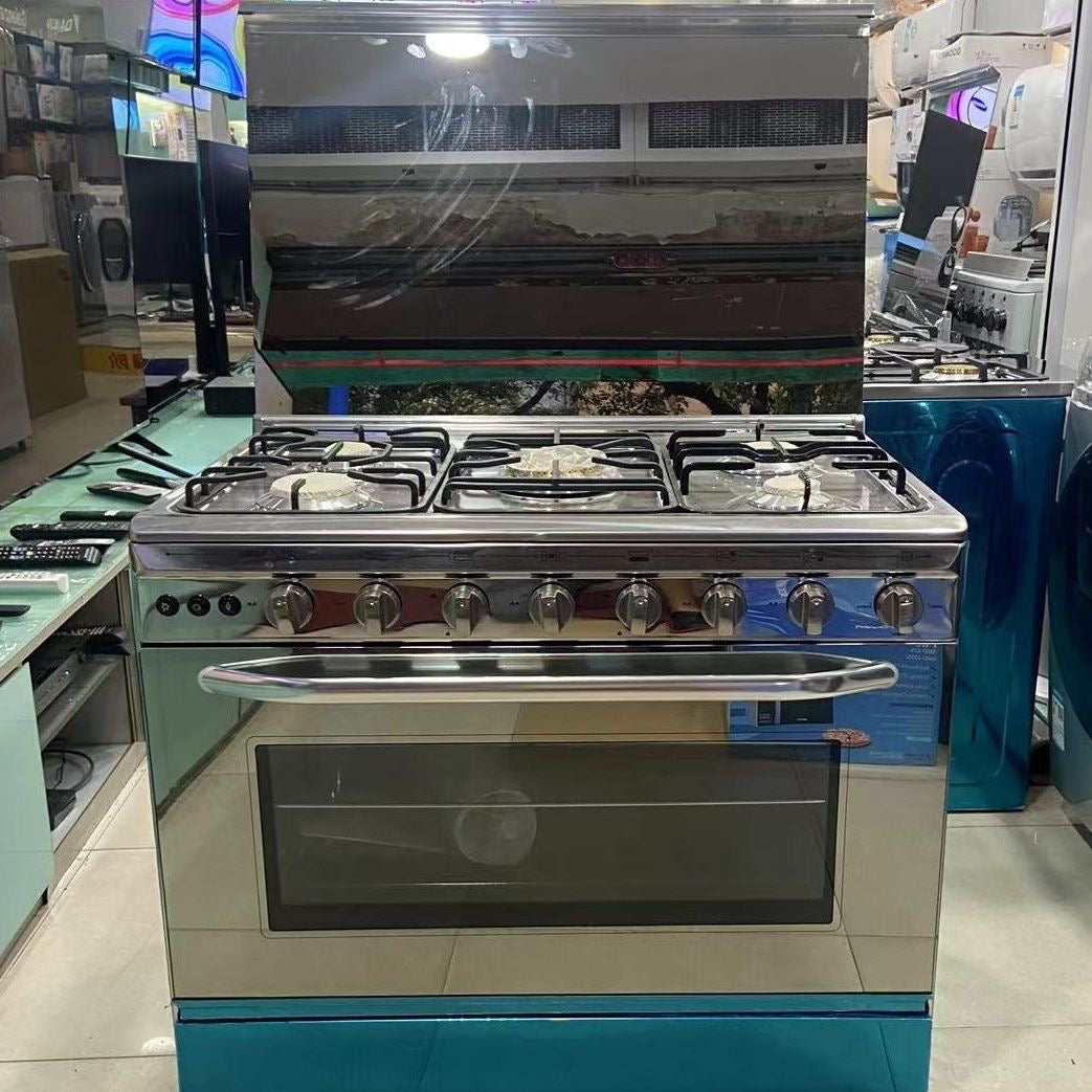 900MM Gas Range with 5 Burner Quick Boil Cooktop Oven in Stainless Steel