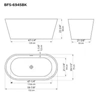 LAYLA 60" Black freestanding bathtub