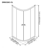 36" x 36" Round shower door