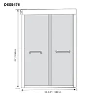 54" Chrome bypass sliding shower door
