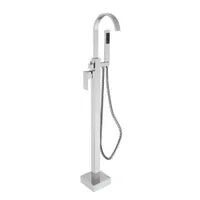 Chrome curved square freestanding bath faucet