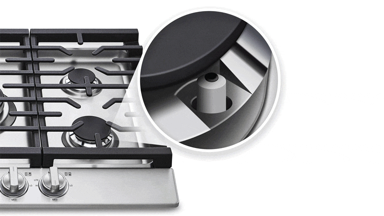 LG Electronics 30-inch Gas Cast Iron Cooktop with 5 Burners including 20K BTU Burner in Stainless Steel
