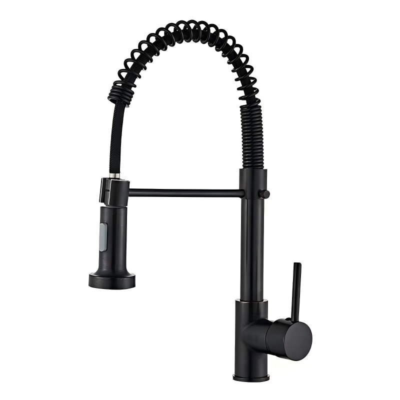 PK001-B Chrome chef-style kitchen faucet with pull-down spout