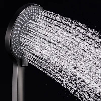 Black shower rail with hand shower
