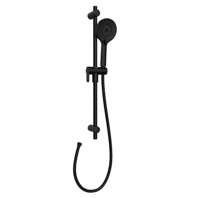 Black shower rail with hand shower