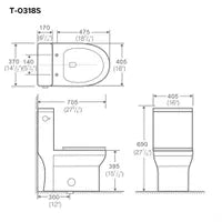 One-piece toilet with elongated bowl NOTUS