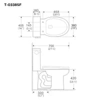 One-piece toilet with elongated bowl JESSIE