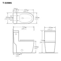 One-piece toilet with elongated bowl VICTOR