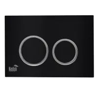 Dual-flush matte black wall toilet with black control plate PARETO