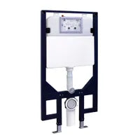 Dual-flush matte black wall toilet with black control plate PARETO