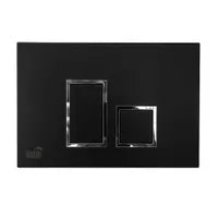 Dual-flush Grey wall toilet with black control plate PARETO