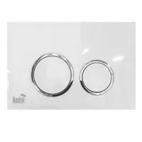 Dual-flush wall toilet with white control plate PARETO