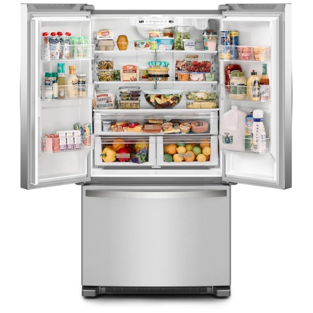 Whirlpool 36-inch W 20 cu.ft. French Door Refrigerator in Fingerprint Resistant Stainless Steel, Full Depth
