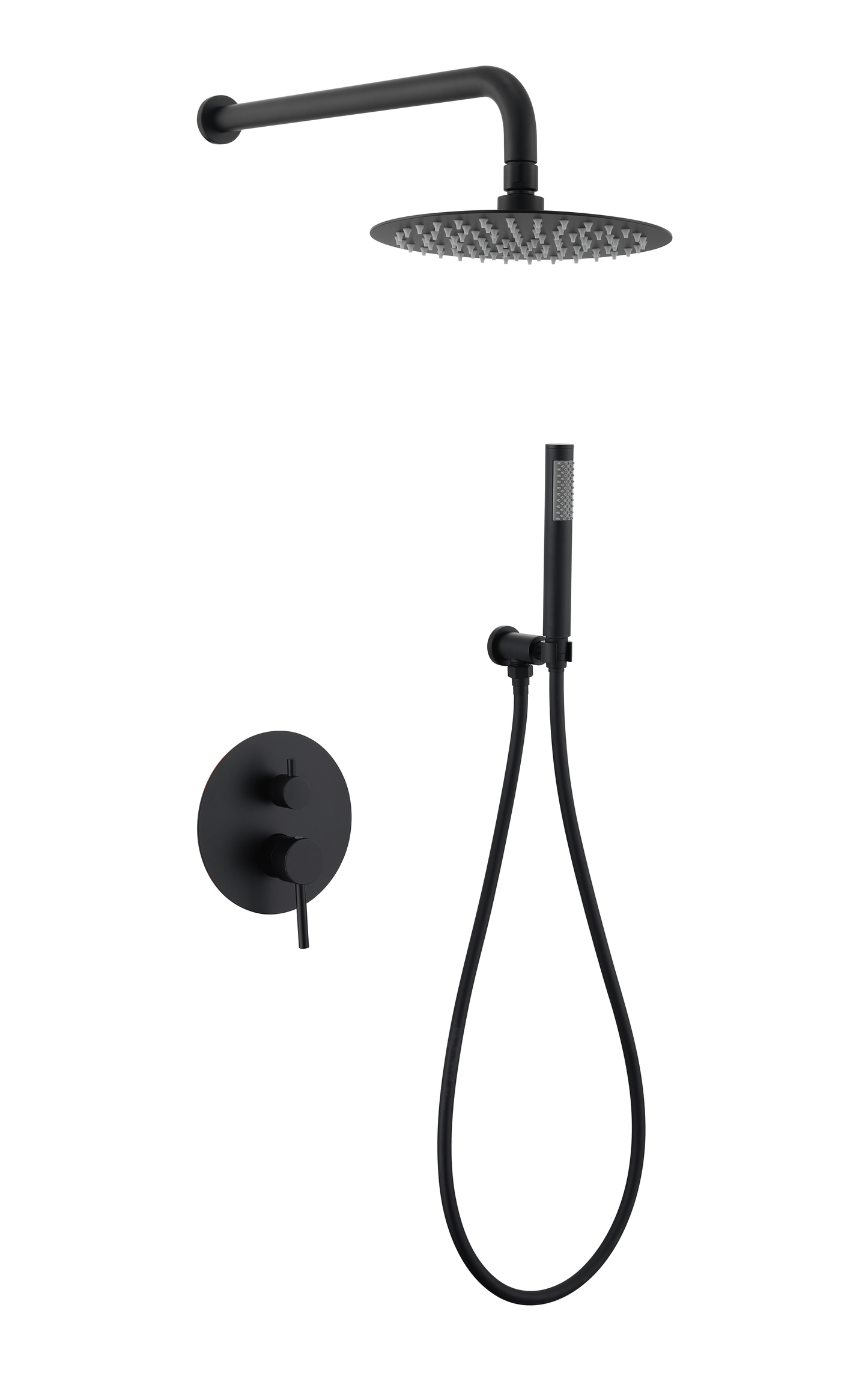 CAAB Home Delight AS005-N Chrome shower faucet with round hand shower and rain showerhead