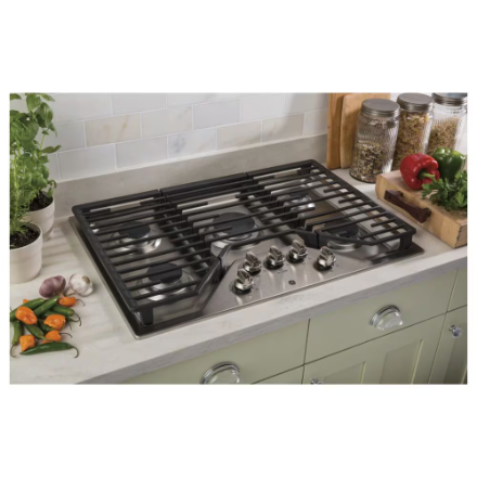 GE 30-inch W Gas Cooktop with 5 Burners Including Power Burners in Stainless