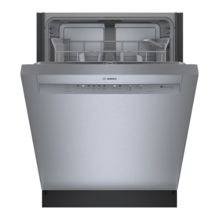 Bosch 100 Series 24-Inch Smart Built-In Dishwasher with Home Connect, Anti Fingerprint