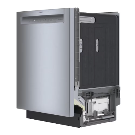 Bosch 100 Series 24-Inch Smart Built-In Dishwasher with Home Connect, Anti Fingerprint