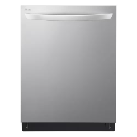 LG Electronics 24-inch Top Control Smart Dishwasher in Smudgeproof Stainless Steel with One Hour Wash & Dynamic Heat Dry TrueSteam® Cleaning, Adjustable 3rd Rack