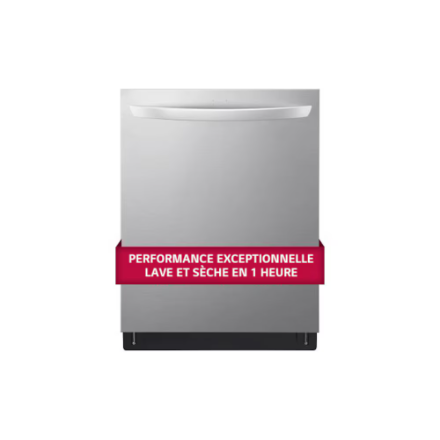LG Electronics 24-inch Top Control Smart Dishwasher in Smudgeproof Stainless Steel with One Hour Wash & Dynamic Heat Dry TrueSteam® Cleaning, Adjustable 3rd Rack