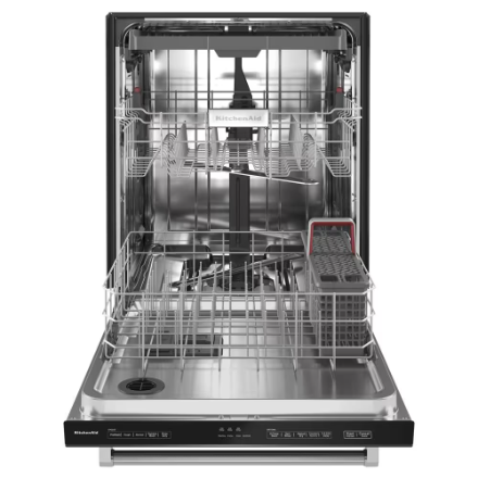 KitchenAid 24-inch Top Control Dishwasher in Black Stainless Steel with Stainless Steel Tub and 3rd Level Rack