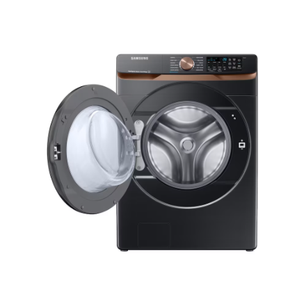 Samsung 5.8 cu. ft. Extra Large Capacity Smart Front Load Washer with Super Speed and Steam in Brushed Black