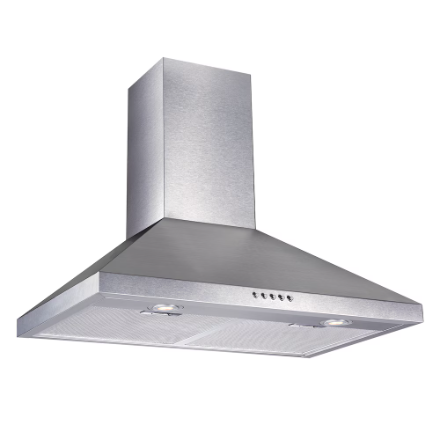 Vissani 30-inch 350CFM Convertible Pyramid Wall-Mounted Range Hood with 3-Speed Setting in Stainless Steel