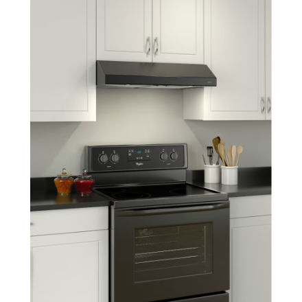 Broan-NuTone Broan Glacier 30-Inch Under-Cabinet Range Hood, 300 Max Blower CFM, Black