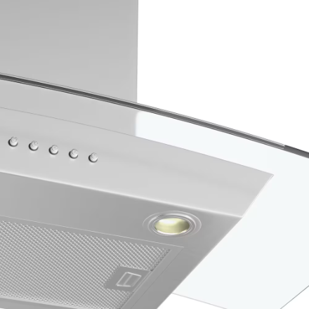 Vissani 30-inch 340CFM T-Shape Shell Only Wall-Mounted Glass Range Hood with 3-Speed Setting in Stainless Steel