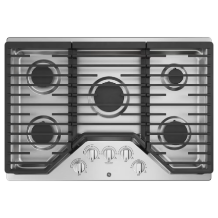 GE 30-inch W Gas Cooktop with 5 Burners Including Power Burners in Stainless