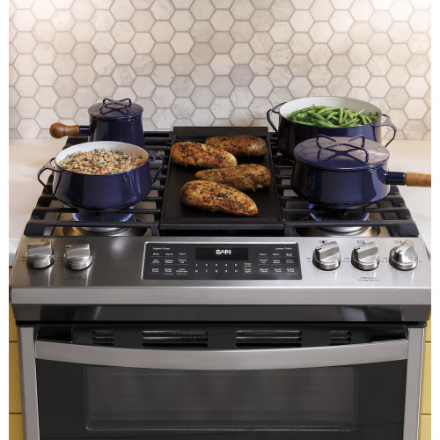 GE 30 -inch Slide-in Gas Range with No Preheat Air Fry Fingerprint Resistant in Stainless Steel