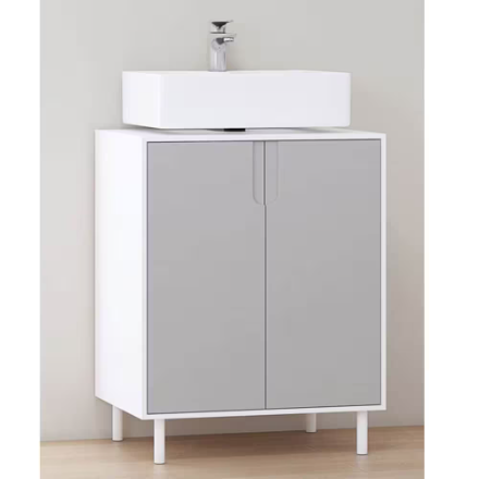 A&E Bath and Shower Bella 24-inch Vanity in Grey with White Rectangle Basin
