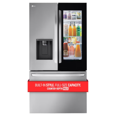 LG Electronics 36-inch W 26 cu. ft. SMART InstaView Counter-Depth MAX French Door Refrigerator in Stainless Steel - ENERGY STAR®