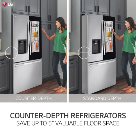 LG Electronics 36-inch W 26 cu. ft. SMART InstaView Counter-Depth MAX French Door Refrigerator in Stainless Steel - ENERGY STAR®