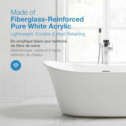 Ove Decors Riley 60-inch Freestanding Tub in White
