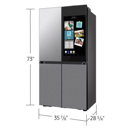 Samsung BESPOKE 36-inch W 23 Cu.Ft. 4-Door Flex Refrigerator with AI Family Hub and AI Vision Inside in Stainless - ENERGY STAR®