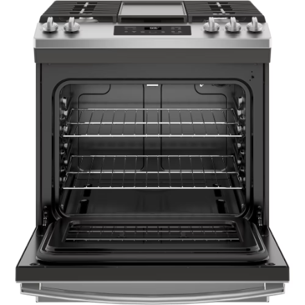 GE 30In Slide-In Gas Range in Stainless Steel