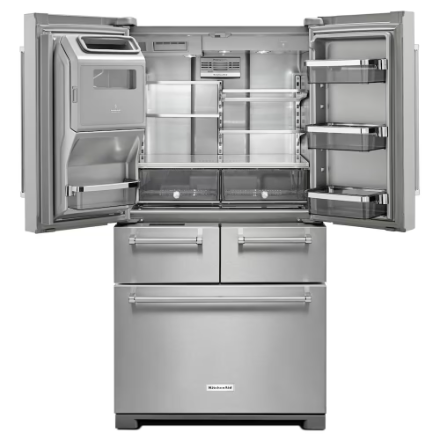 KitchenAid 36-inch W 25.8 cu. ft. Multi-Door Freestanding Refrigerator with Platinum Interior Design in Stainless Steel