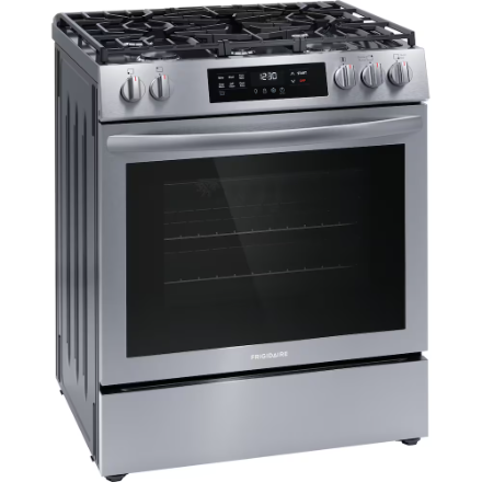 Frigidaire 30-inch Freestanding Gas Range with Convection Bake and Self-Cleaning Oven in Stainless Steel