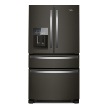 Whirlpool 36-inch W 24.5 cu.ft. French Door Refrigerator in Print Resist Black Stainless, Measured Fill