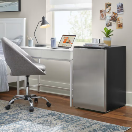 Vissani 4.3 cu. ft. Stainless Steel Mini Refrigerator with 2 Adjustable Glass Shelves - ENERGY STAR®