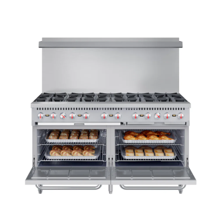 Koolmore 60 in. Commercial 10 Burner Natural Gas Range in Stainless-Steel