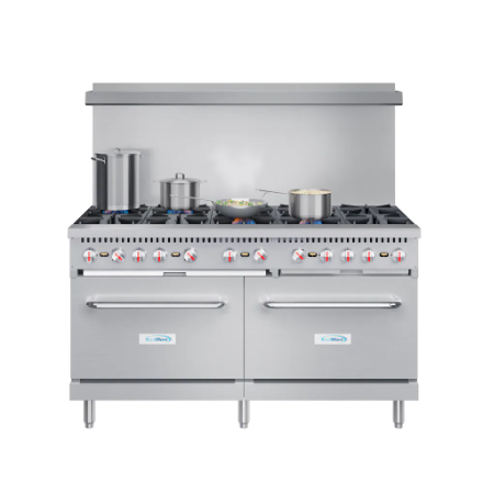 Koolmore 60 in. Commercial 10 Burner Natural Gas Range in Stainless-Steel