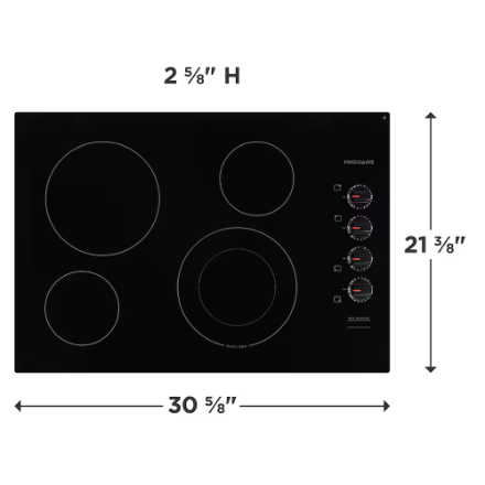 Frigidaire 30-inch Radiant Electric Cooktop in Black with 4 Elements including Quick Boil