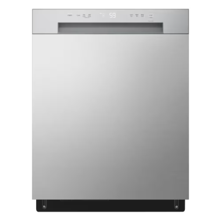 LG Electronics 24-inch Front Control Dishwasher in Platinum Silver with Stainless Steel Tub, AutoLeak Protection and Adjustable Racks