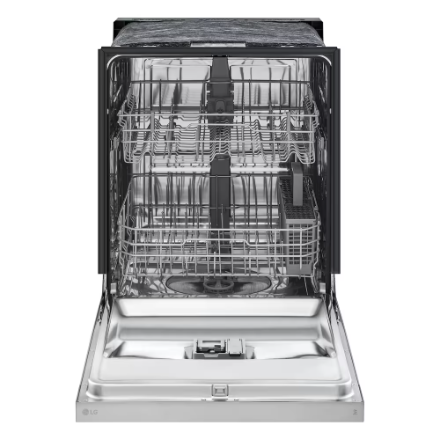 LG Electronics 24-inch Front Control Dishwasher in Platinum Silver with Stainless Steel Tub, AutoLeak Protection and Adjustable Racks