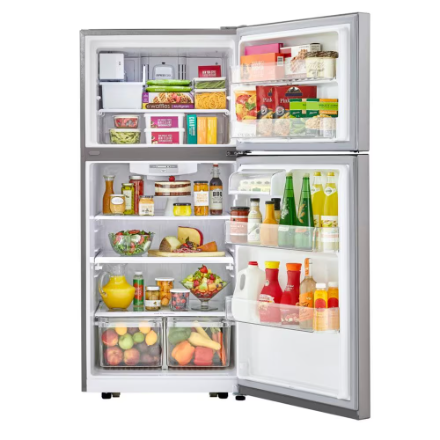LG Electronics 30-inch W 20 cu. ft. Top Freezer Refrigerator with Multi-Air Flow in Stainless Steel - ENERGY STAR®