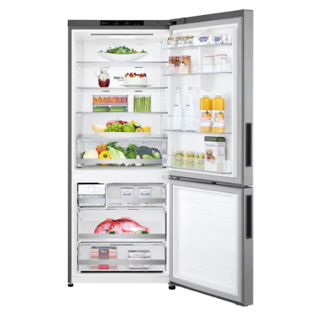 LG Electronics 28-inch W 15 cu. ft. Counter Depth Bottom Freezer with Door Cooling+ in Platinum Silver, Counter Depth - ENERGY STAR®