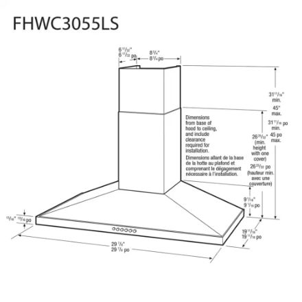 The Home Delight Frigidaire 30-inch Canopy Wall-Mounted Hood in Stainless Steel