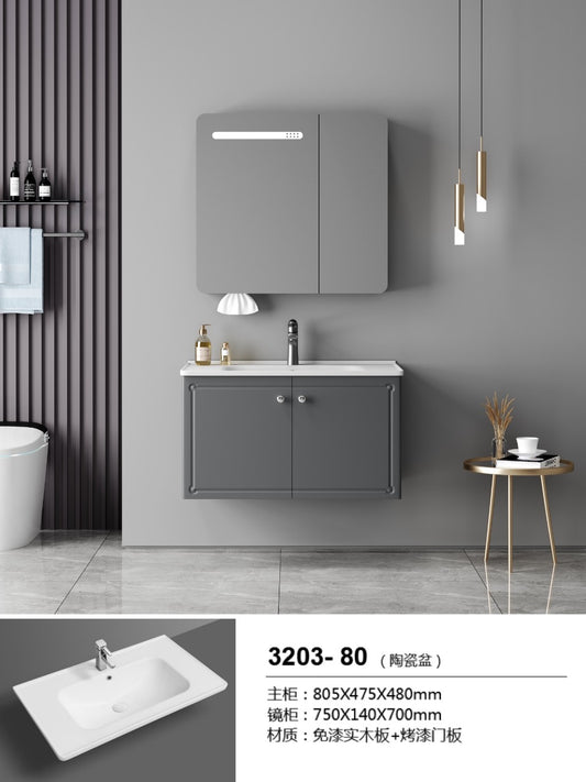 3203-80 Wall hung Vanity set with LED Lighting Mirror