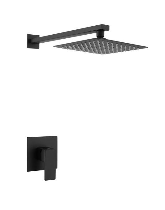 AS001-B Chrome Square Shower Faucet with Rain Shower Head
